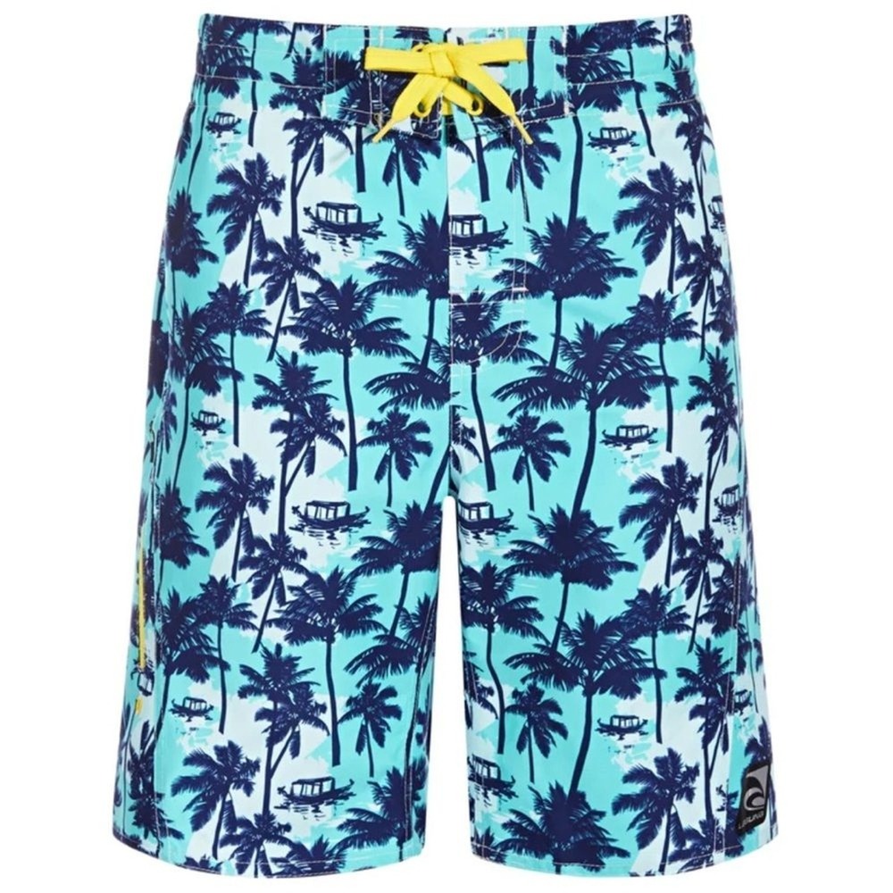 Laguna BLUE ATOLL Big Ultimate Palm Swim Trunks Shorts‎ Boys Small 8 NWT